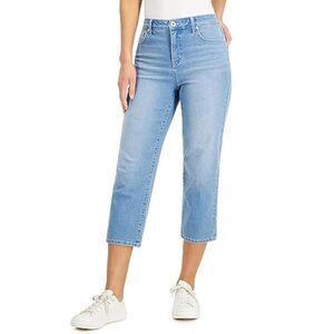Style & Co Plus Size 16W High Rise Straight Crop Jeans Emmylou Wash